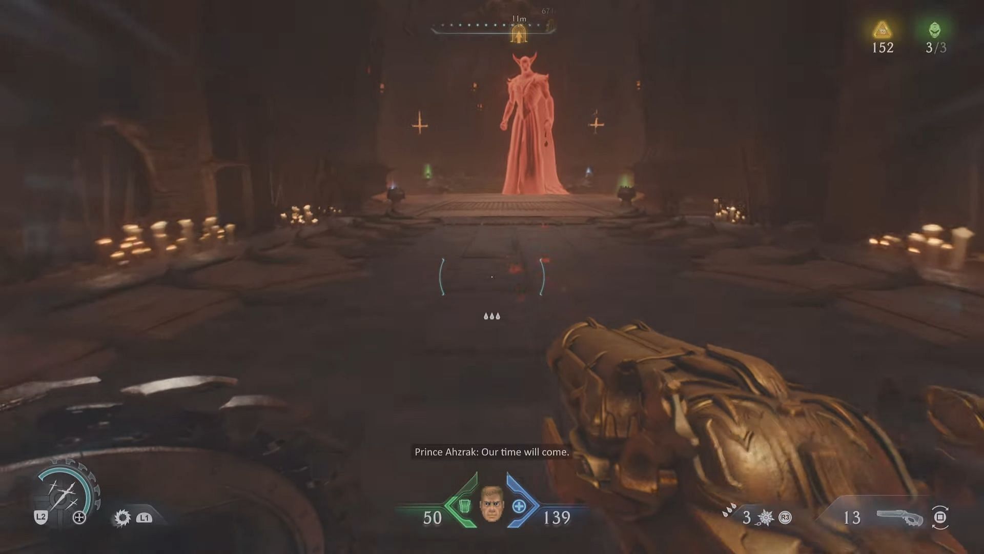 Prince Ahzrak's projection inside the main Castle (Image via Sportskeeda Gaming || Bethesda Softworks)